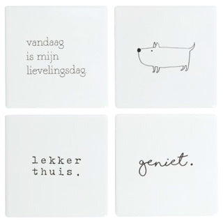 Geen merk onderzetters wandtegels 10 x 10 cm set van 4