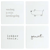 Geen merk onderzetters wandtegels 10 x 10 cm set van 4
