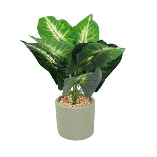Kunst plant in cementen pot 40 cm 3 assorti