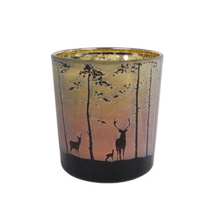 Geen merk theelichthouder bos s groen rood glas 7,5x7,5x8