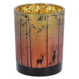 Geen merk theelichthouder bos m groen rood glas10x10x12,5