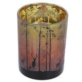 Geen merk theelichthouder bos m groen rood glas10x10x12,5