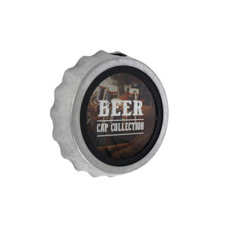 No brand wandversiering beer cap collection metaal 24x24x5 cm