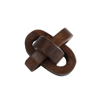 No brand sculptuur knoop donker naturel mango 10x10x7,5 cm