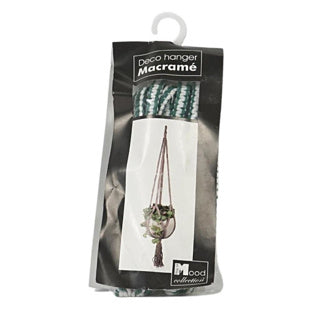 No brand in the mood collection pothouder donker groen macrame 110 cm