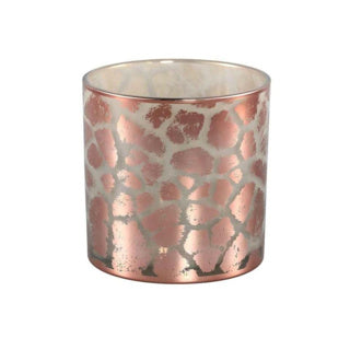 No brand windlicht desiree giraffeprint roze 15 cm