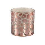 No brand windlicht desiree giraffeprint roze 15 cm