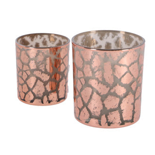 No brand ptmd windlicht desiree giraffeprint roze 10 cm