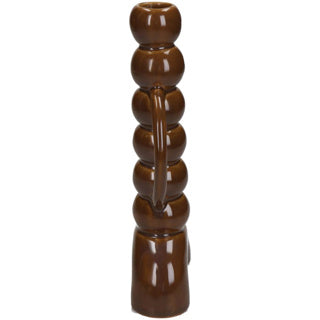 No brand kandelaar fine earthenware brown 10x4.5x21.5cm