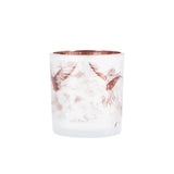 No brand theelichthouder hummingbird s wit bruin glas 7,5x7,5x8cm