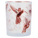 No brand theelichthouder hummingbird l wit bruin glas 10x10x12,5cm