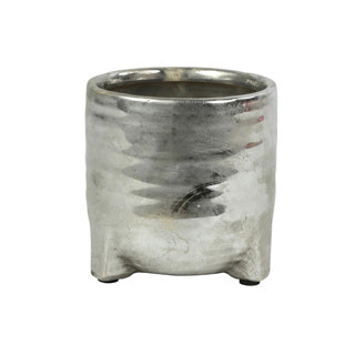 No brand countryfield bloempot amarens s zilverkleur 14 cm