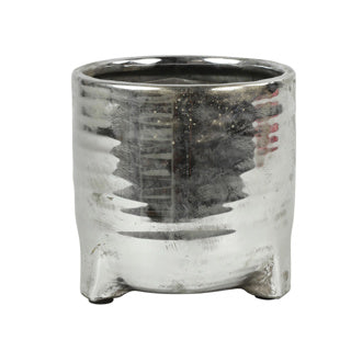 No brand countryfield bloempot amarens m zilverkleur 18 cm