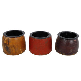 No brand theelichthouder ludo gerecycled hout 6x6x10cm