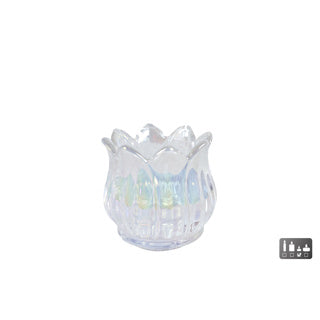 No brand theelichthouder tulip luster pearl glas 7x7x7cm