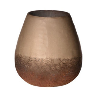 No brand crackle carved vaas champagne h15 d15