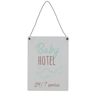 Wandversiering baby hotel 2 assorti 15x20 cm