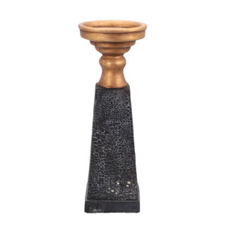No brand ptmd kandelaar laya goud-zwart 34 cm