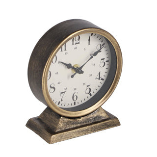 Klok rond caroline s metaal 13x6,5x15cm