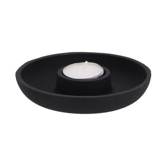No brand kaarsenhouder aluminium black 13.5x13.5x2.5cm