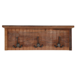 Kapstok 3 haken naturel hout 57x15x20 cm
