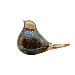 Sculptuur blend l oker glas 16x6x10cm