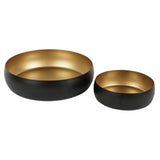 Schaal goud mat zwart 14,5 cm 2 assorti set van 2
