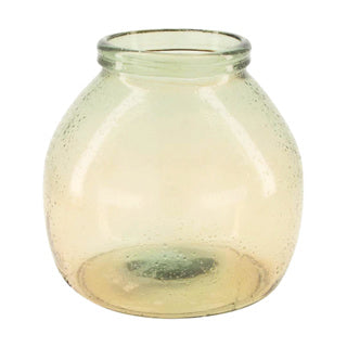 No brand vaas recycled glass ø21x20 cm beige