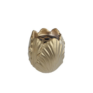 No brand vaas tulip mat goud aardew 15x15x16,4cm