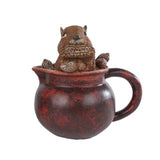 Sculptuur squirrel bruin 2 assorti 11,5x10,3x17cm