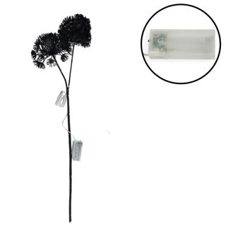 No brand kunst bloem heracleum countryfield led zwart 75 cm