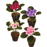 No brand kunstplant in pot kaaps viooltje 16 cm 4 assorti