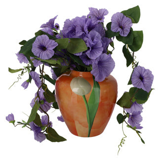 Vaas tulp oranje metaal 20x20x22cm