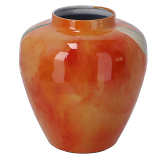 Vaas tulp oranje metaal 20x20x22cm