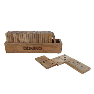 Spel domino naturel mango 20,5x5x7cm