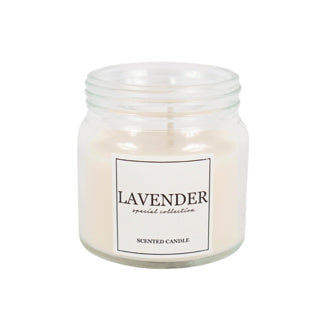 Geurkaars in glas lavender creme 6 cm