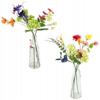 Kunstbloemen in vaas 55 cm 2 assorti
