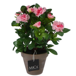 Edelman kunstplant azalea roze in pot