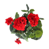 Edelman kunstplant geranium rood in pot grijs