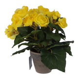 Edelman kunstplant begonia geel in pot
