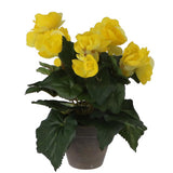 Edelman kunstplant begonia geel in pot