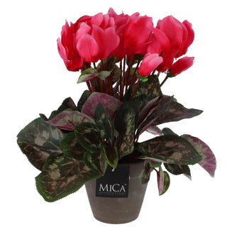 Kunstplant cyclaam roze in pot
