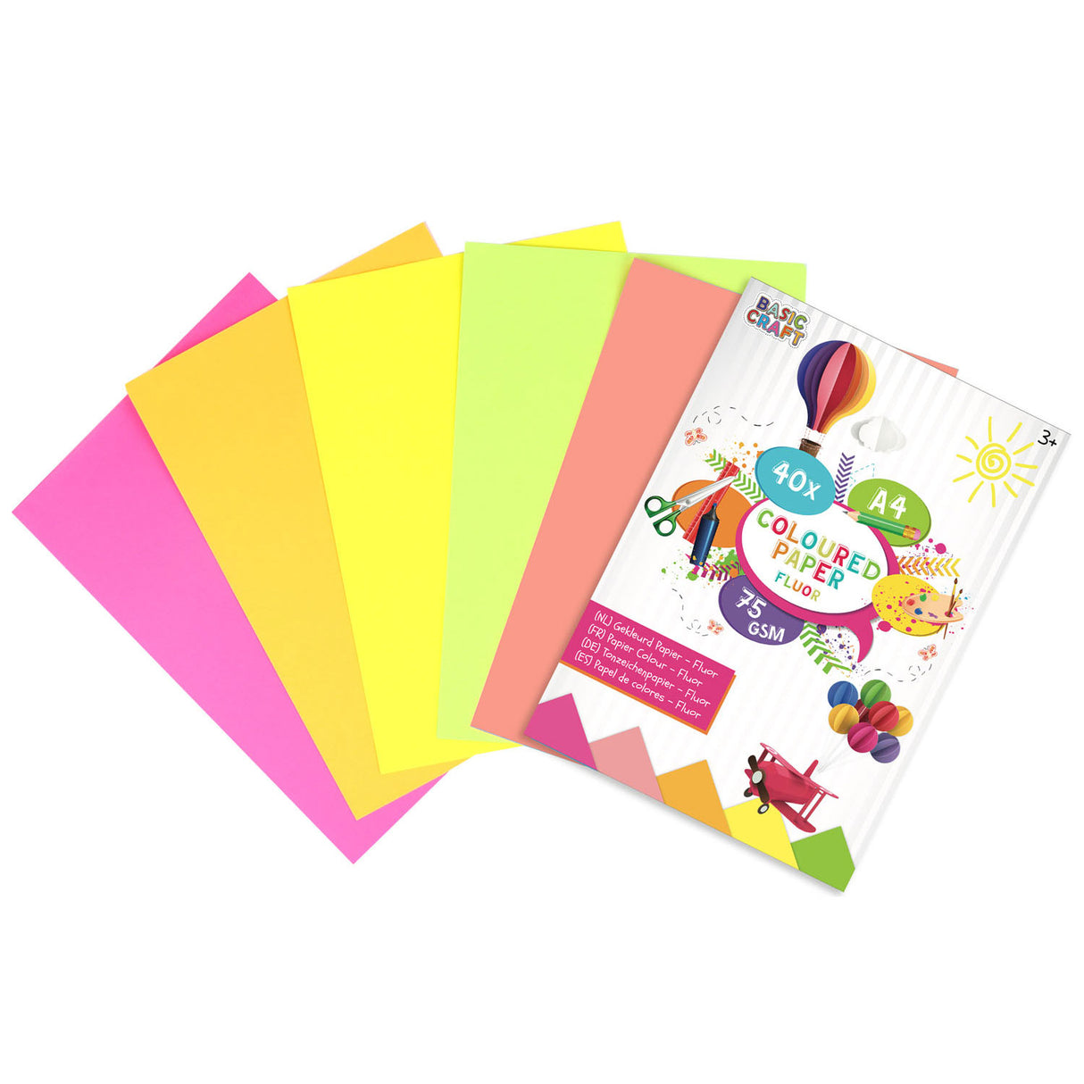Creative craft group gekleurd papier a4, 40 vellen
