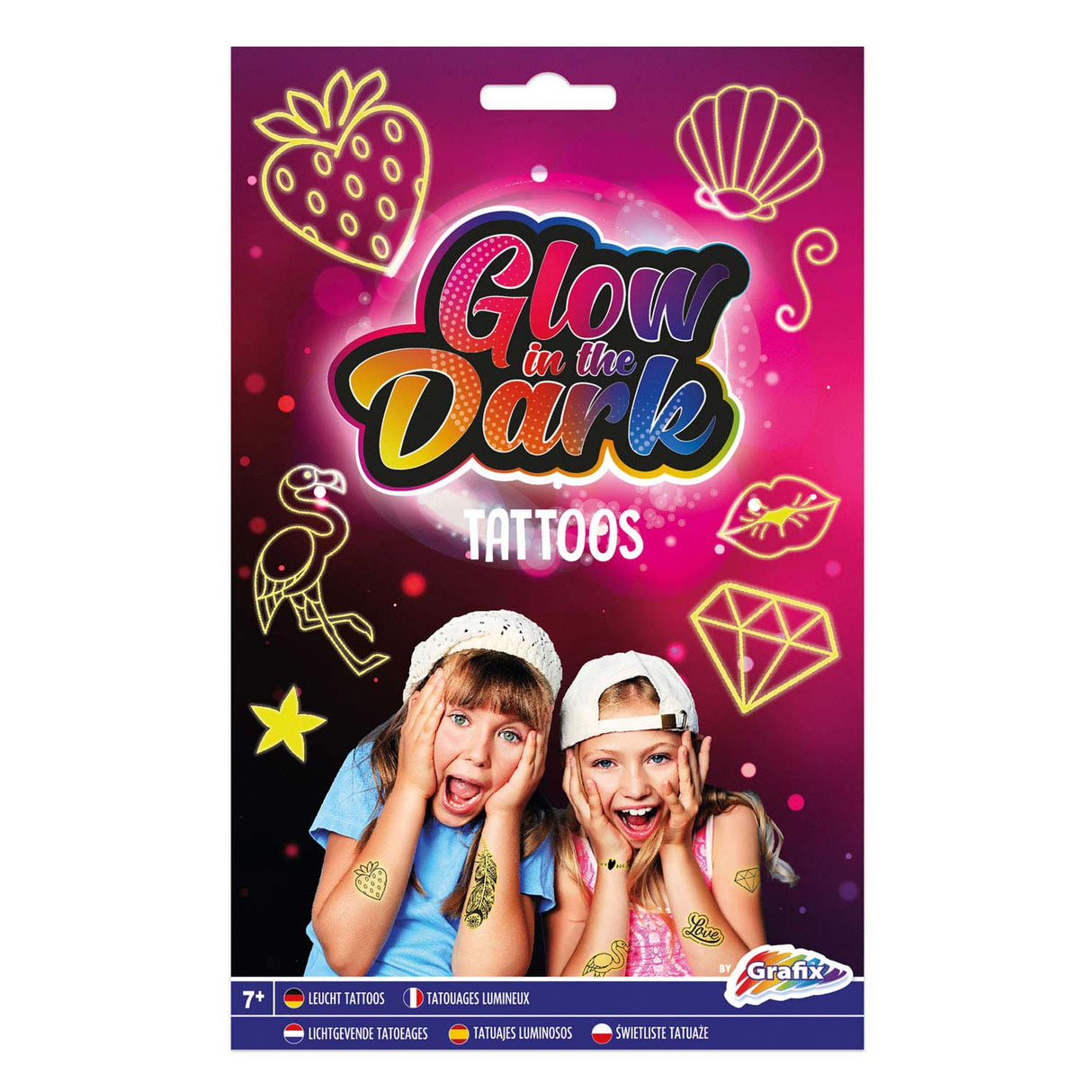Creative craft group glow in the dark tattoos - roze