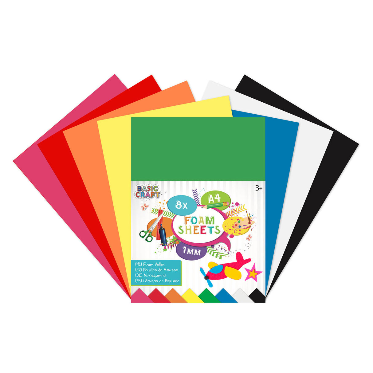 Creative craft group foam vellen a4, 8 vellen