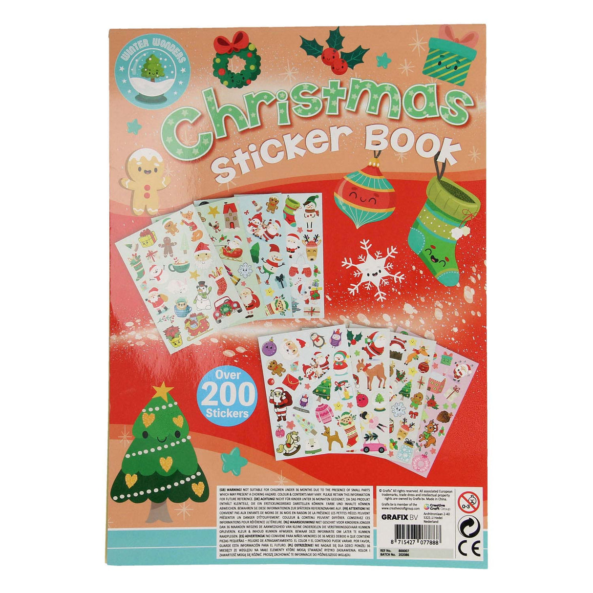 Creative craft group xmas stickerboek a4, 8 vellen