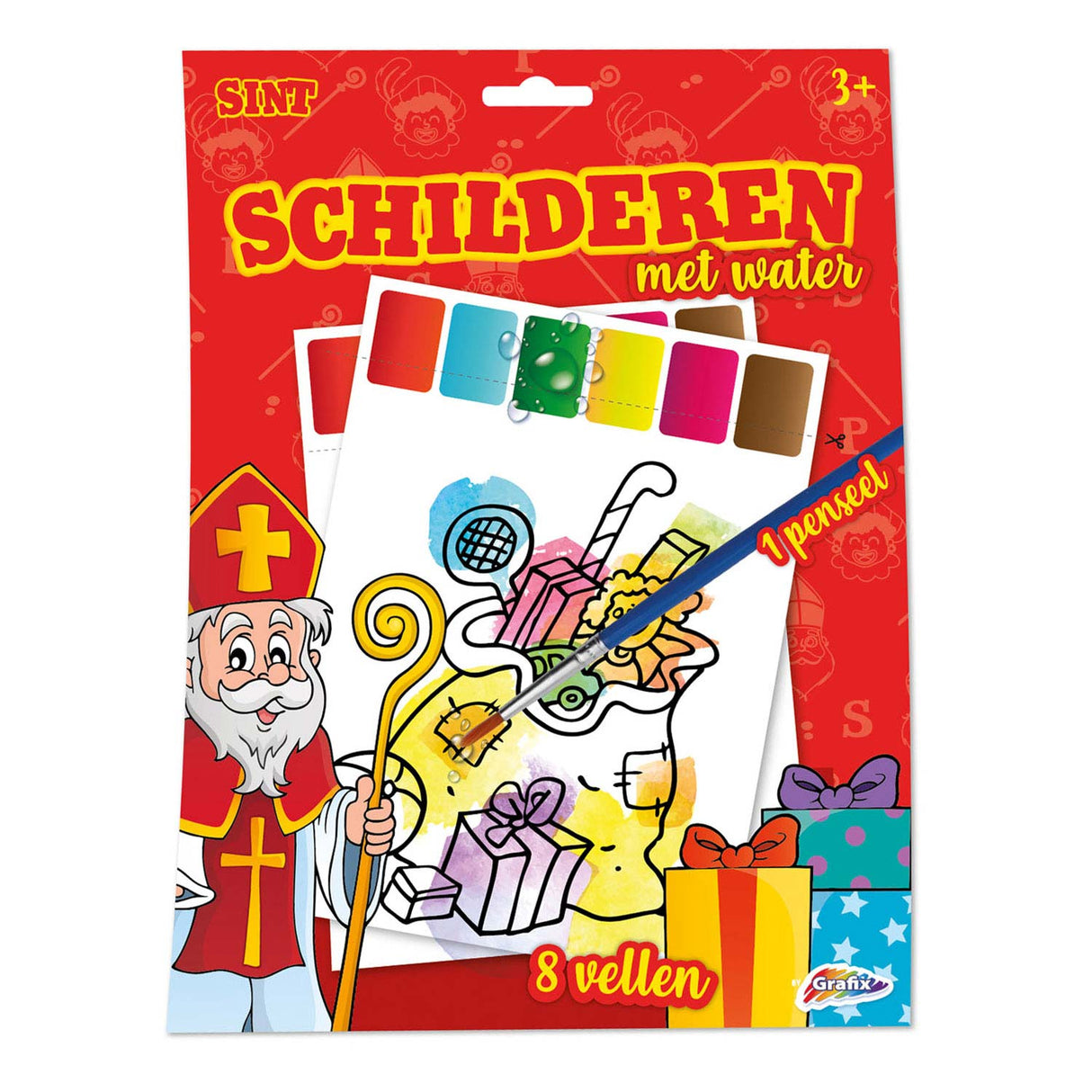 Creative craft group schilderen met water sinterklaas