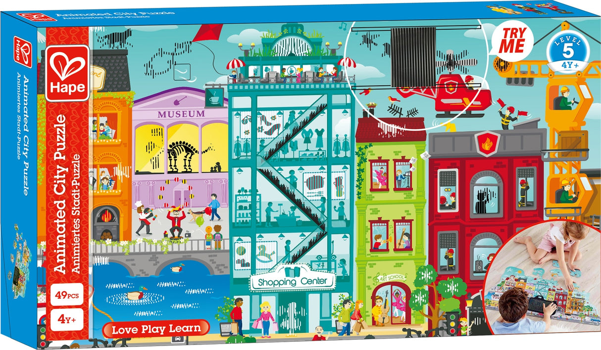 Dam hape city junior vloerpuzzel 48 stukjes