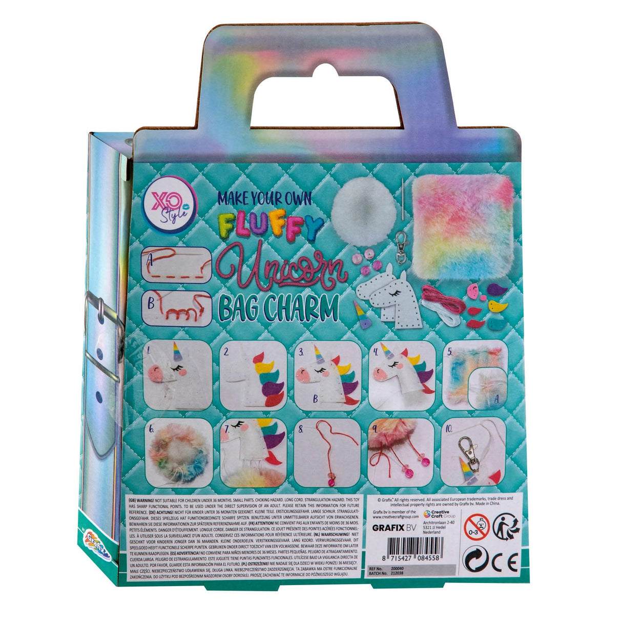 Grafix maak je eigen fluffy hanger - eenhoorn