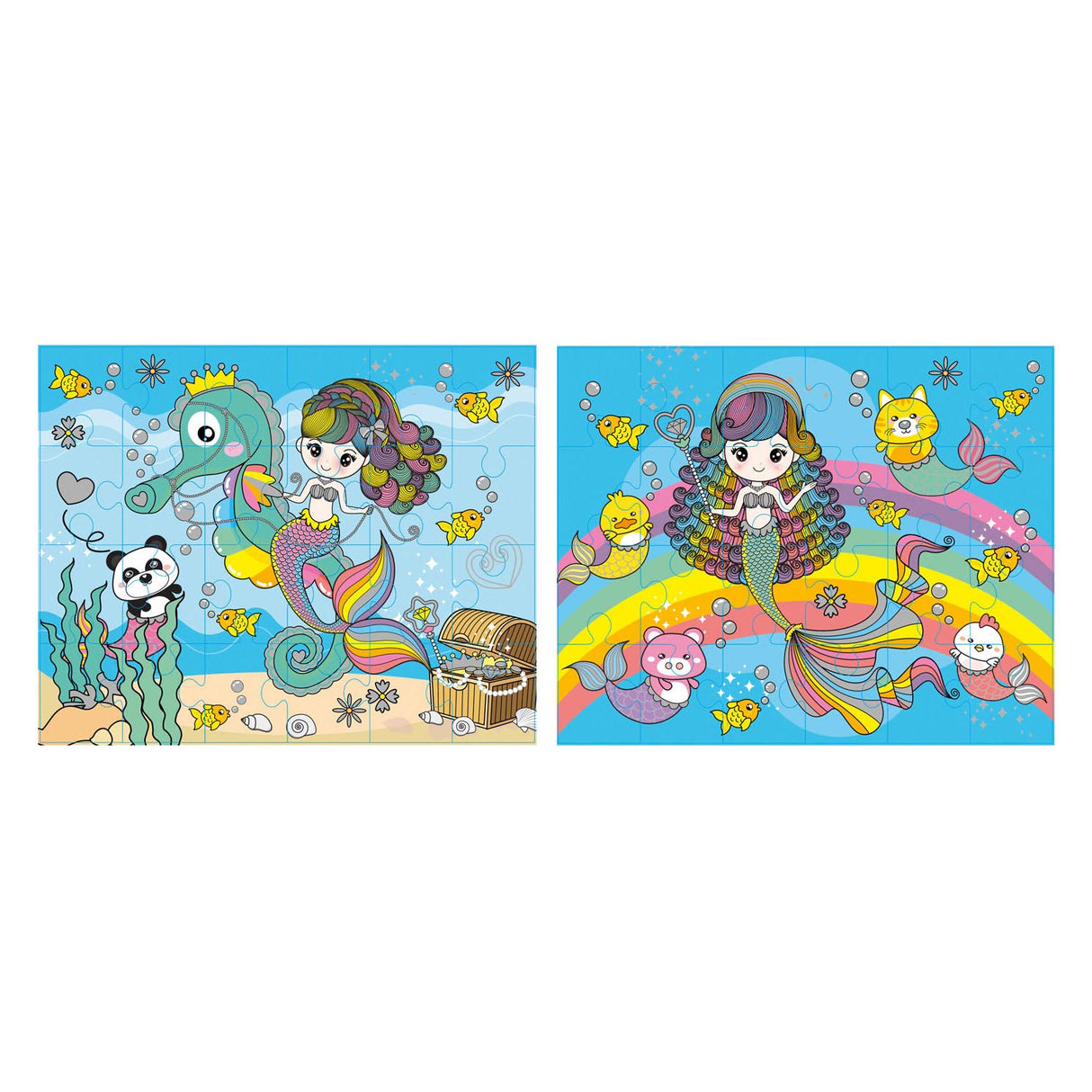 Grafix glitterpuzzel set zeemeermin, 2x24st.